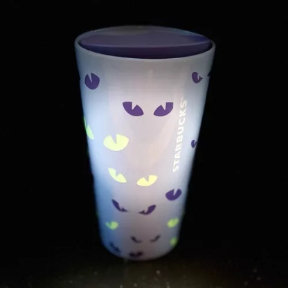 Vaso Cerámica Starbucks Morado Halloween 2022 Ojos Brilla - Image 5