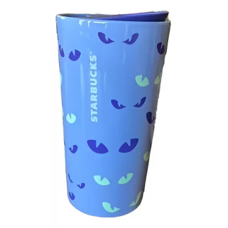 Vaso Cerámica Starbucks Morado Halloween 2022 Ojos Brilla